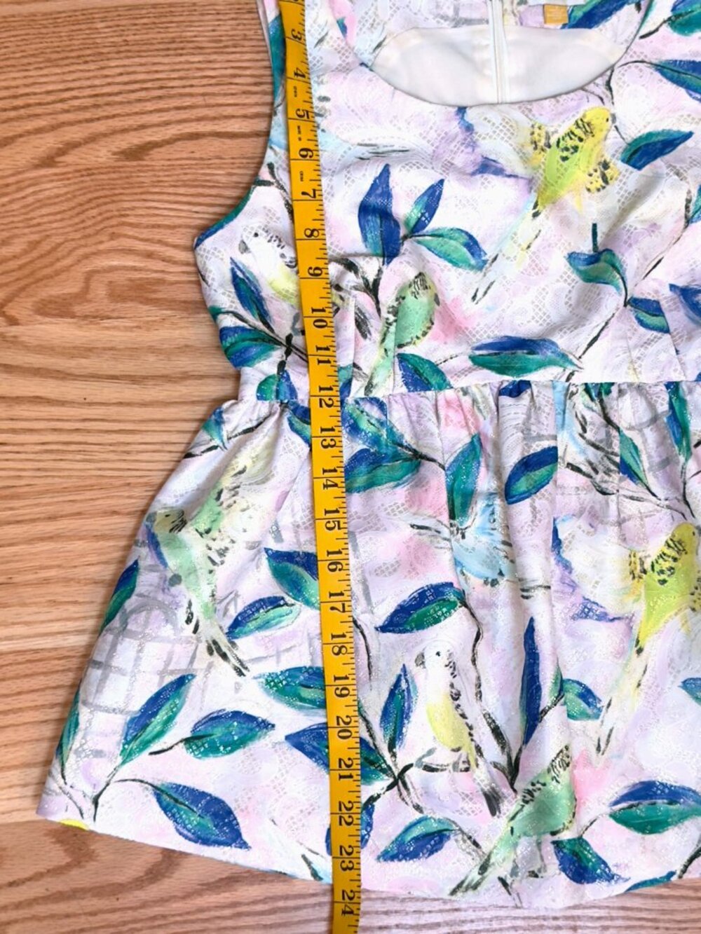 Leifsdottir Anthropologie Brocade Leaf Bird Peplum Top - Women's Size 2 - Picture 13 of 13